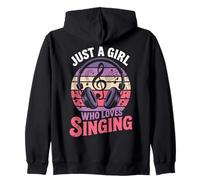 Design con Scritta Just A Girl Who Loves Singing Music Lover Felpa con Cappuccio