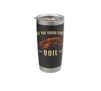 Design con scritta "Let The Good Times" per far bollire i gamberi mardi gras Bicchiere termico in acciaio inox doppia parete