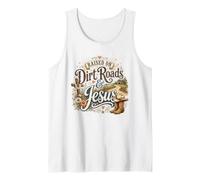 Design con Scritta Raised on Dirt Roads & Jesus Country Faith Canotta