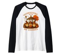 Design con Scritta Thanksgiving with My Gnomies Maglia con Maniche Raglan