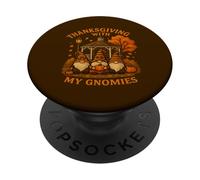 Design con scritta "Thanksgiving with My Gnomies" PopSockets PopGrip Adesivo