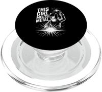 Design con scritta "This Girl Melts Metal Welder Pride" PopSockets PopGrip per MagSafe