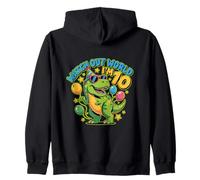 Design con Scritta Watch out World I'm 10 Dinosaur Lovers Felpa con Cappuccio