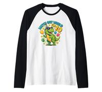 Design con Scritta Watch out World I'm 10 Dinosaur Lovers Maglia con Maniche Raglan