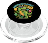 Design con scritta "Watch Out World I'm 10 Dinosaur Lovers" PopSockets PopGrip per MagSafe