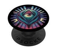 Design con simbolo del triangolo dell'occhio che vede tutto PopSockets PopGrip Adesivo