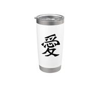Design con simbolo della calligrafia cinese giapponese Bicchiere termico in acciaio inox doppia parete