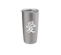 Design con simbolo della calligrafia cinese giapponese Bicchiere termico in acciaio inox doppia parete