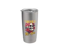 Design con teschio con rose e scritta "I would die for my son" Bicchiere termico in acciaio inox doppia parete