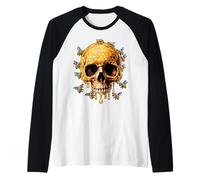 Design con Teschio d'api per apicoltori, Amanti del Miele Maglia con Maniche Raglan