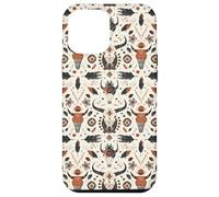 Design con teschio di toro, motivo bohémien, decorazione sud-occidentale, floreale Custodia per iPhone 12 Pro Max