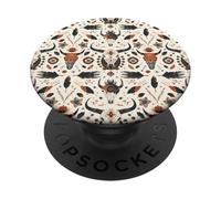 Design con teschio di toro, motivo bohémien, decorazione sud-occidentale, floreale PopSockets PopGrip Adesivo