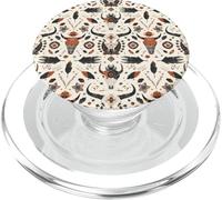 Design con teschio di toro, motivo bohémien, decorazione sud-occidentale, floreale PopSockets PopGrip per MagSafe