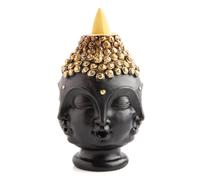 Design con testa di bruciatore a cono di incenso Buddah Blackflow in vernice met