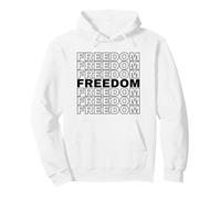 Design con Testo Nero ripetuto libertà con evidenziazione Centrale Felpa con Cappuccio