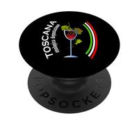 Design con vino tipico toscano e bandiera italiana PopSockets PopGrip Adesivo
