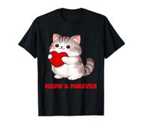 Design Coordinato per San Valentino Meow & Forever per Amanti dei Gatti Maglietta