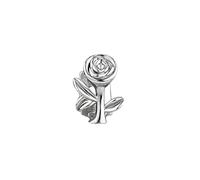 Design Copridente Singolo a Forma di Rosa, Placcato Oro e Argento Stile Hip-Hop, Gioiello Dentale Regalo Moda Unisex(Silver)