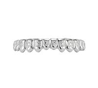 Design Copridenti a Forma di Fiore Dieci Denti, Placcato Oro e Argento Stile Hip-Hop Gioiello Dentale, Regalo Moda Unisex(Silver,Set3)