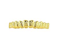 Design Copridenti a Forma di Fiore Dieci Denti, Placcato Oro e Argento Stile Hip-Hop Gioiello Dentale, Regalo Moda Unisex(Gold,Set2)