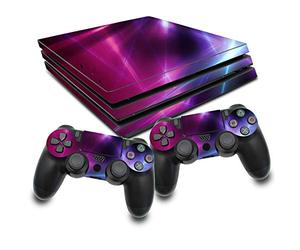 Design Cover RX022 - Set di pellicole protettive adesive in vinile, antigraffio, per console di gioco e controller (PS4 Pro, n. 16, linee astratte)