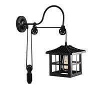 Design Creativo Lampada da Parete per casa in Ferro Ruota di Sollevamento Regolabile Luci per Applique da Parete rustiche Retro Ristorante Agriturismo Cucina Caffetteria Bar Decorazione Lanterna da