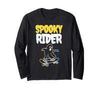 Design da Skateboarder Spooky Rider Ghost Maglia a Manica