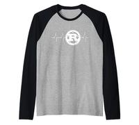 Design del Battito Cardiaco del Logo di Programmazione Rust Maglia con Maniche Raglan