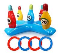Design del birillo da Bowling, Gioco Gonfiabile del Lancio dell'anello, Gioco di Lancio per Bambini per Feste Giochi da Piscina in Estate Giochi d'Acqua galleggianti Gioco Estivo in Piscina