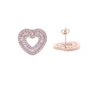 Design del cuore d'oro 14K Orecchini da donna con prigionieri di moissanite rettangolari pavé - Aggiungi un tocco di eleganza al tuo look, adatto a un regalo di compleanno