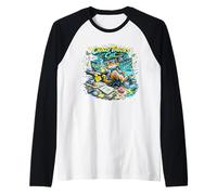 Design del Gatto della Teoria del Caos - Divertente Gatto Maglia con Maniche Raglan