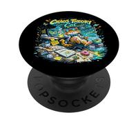 Design del gatto della teoria del caos - Divertente gatto PopSockets PopGrip Adesivo