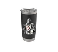 Design del guerriero cavaliere templare Bicchiere termico in acciaio inox doppia parete