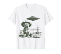 Design del Paesaggio del Deserto Western Hat Dog e UFO Maglietta
