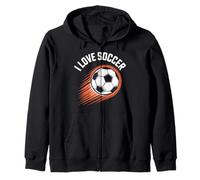Design del pallone da corsa I Love Soccer Felpa con Cappuccio