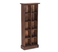 DESIGN DELIGHT Nature, scaffale rustico per libri e CD, in legno riciclato, con 10 scomparti, 94 x 36 x 17 cm (altezza x larghezza x profondità)