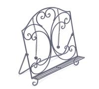 DESIGN DELIGHTS LEGGIO per Libri di Cucina | 32x30x14 cm (HxWxD), Ferro battuto | Supporto per Libri antichi, Supporto per Lettura, Supporto per Ricette Vintage, cavalletto Deco | Colore: Grigio