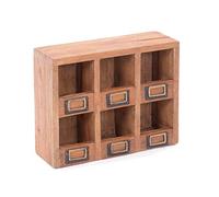 DESIGN DELIGHTS SCAFFALE a Muro Lima | Legno Massiccio, 30x24x10 cm (LxAxP), 6 Scomparti | Scaffale in Legno, sospeso, da corridoio con ripiano