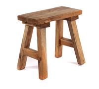 DESIGN DELIGHTS Sgabello Laterale Rustico in Legno Mogano & Teak, 52x50 cm (HxW), Sgabello per Piante e Decorazione