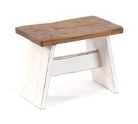 Design Delights - Sgabello Schemel 40 rustico, in mogano massiccio, 40 x 31 x 25 cm (larghezza x altezza x profondità), poggiapiedi, sgabello decorativo in legno