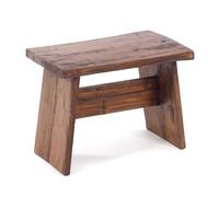 Design Delights - Sgabello Schemel 40 rustico, in mogano massiccio, 40 x 31 x 25 cm (larghezza x altezza x profondità), poggiapiedi, sgabello decorativo in legno