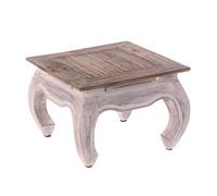 Design Delights - Tavolino Opium Maha, 50x50x35 cm (lunghezza x larghezza x altezza), in legno massiccio e riciclato, stile vintage asiatico, da salotto/d’appoggio