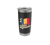 Design della bandiera I Love Romania | Romanian Pride Heritage Graphic Bicchiere termico in acciaio inox doppia parete