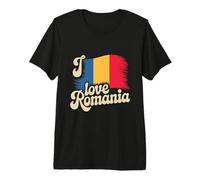 Design della Bandiera I Love Romania | Romanian Pride Heritage Graphic Maglietta Premium