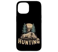 Design Della Caccia Nel Bosco, Cervo E Cinghiale Davanti A Custodia per iPhone 15