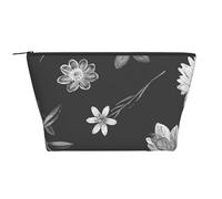 Design della carta da parati con fiori neri, Borsa da toilette Borsa per trucco Borsa per cosmetici Borsa da toilette da viaggio portatile