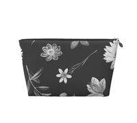 Design della carta da parati con fiori neri, Borsa da toilette Borsa per trucco Borsa per cosmetici Borsa da toilette da viaggio portatile