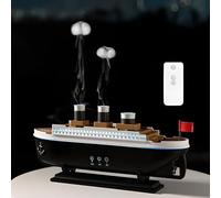 Design della Nave Umidificatore Diffusore per Aromaterapia, Umidificatore D'aria per Aroma Elettrico da 250 Ml, Luce Gradiente, Controllo Remoto del Telecomando, Doppie Prese, Due Modalità di Spruzzo,
