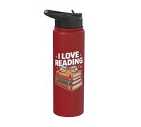 Design della pila di libri per appassionati di I love reading Stainless Steel Insulated Water Bottle