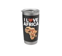 Design della silhouette del continente africano Bicchiere termico in acciaio inox doppia parete